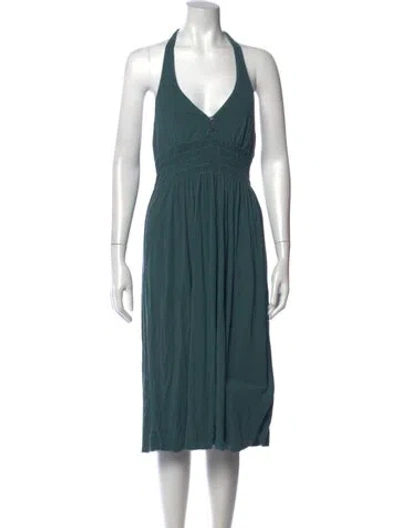 Pre-owned James Perse Bamboo Midi Length Dress In Blue