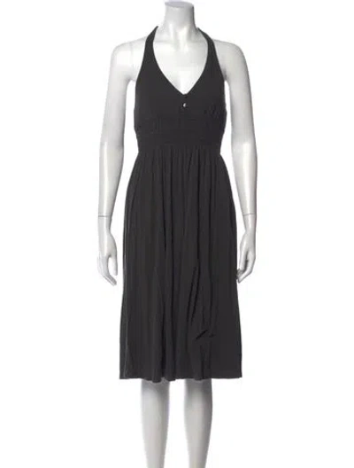 Pre-owned James Perse Bamboo Midi Length Dress In Grey