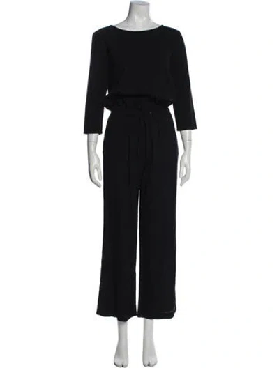Pre-owned James Perse Bateau Neckline Jumpsuit In Black