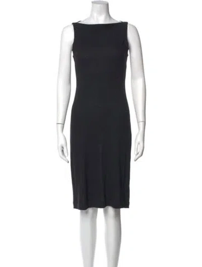 Pre-owned James Perse Bateau Neckline Knee-length Dress In Black