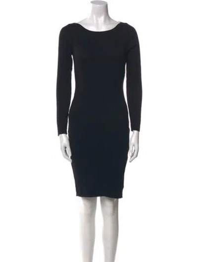 Pre-owned James Perse Bateau Neckline Knee-length Dress In Black
