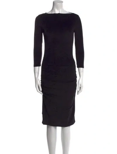 Pre-owned James Perse Bateau Neckline Knee-length Dress In Black