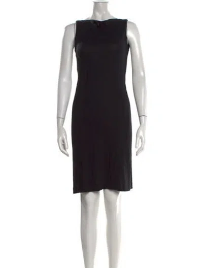 Pre-owned James Perse Bateau Neckline Knee-length Dress In Black