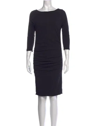 Pre-owned James Perse Bateau Neckline Knee-length Dress In Blue