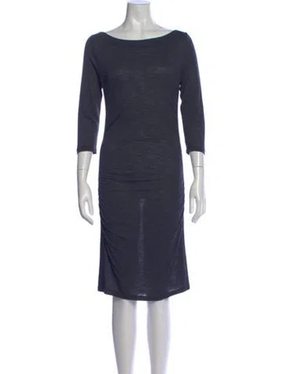 Pre-owned James Perse Bateau Neckline Knee-length Dress In Gray