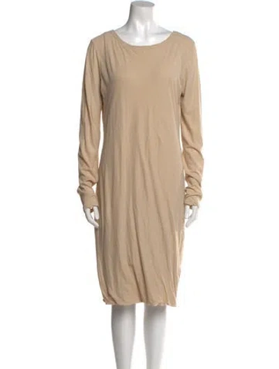 Pre-owned James Perse Bateau Neckline Knee-length Dress In Neutral
