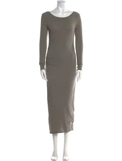 Pre-owned James Perse Bateau Neckline Long Dress In Gray