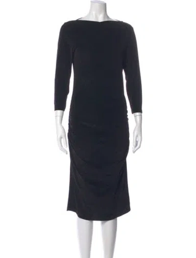Pre-owned James Perse Bateau Neckline Midi Length Dress In Multi
