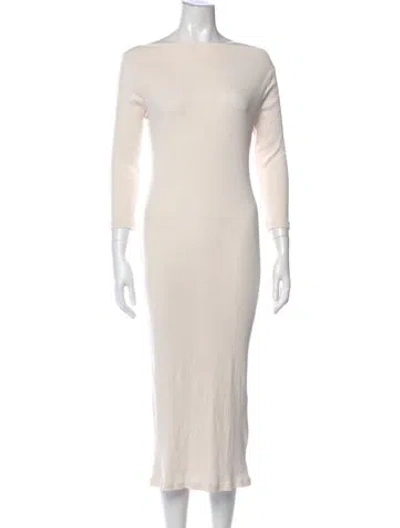 Pre-owned James Perse Bateau Neckline Midi Length Dress In Pink