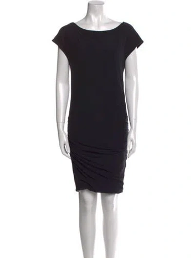Pre-owned James Perse Bateau Neckline Mini Dress In Black