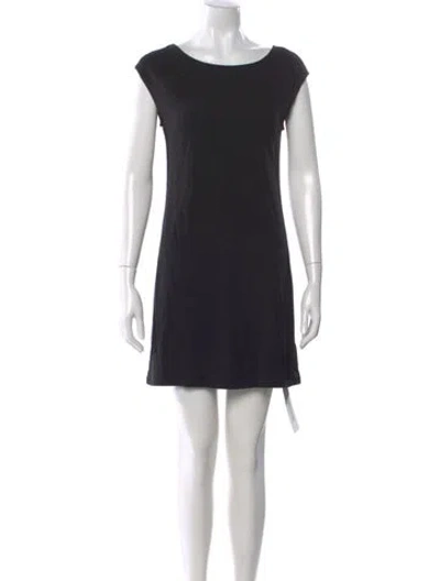 Pre-owned James Perse Bateau Neckline Mini Dress In Black
