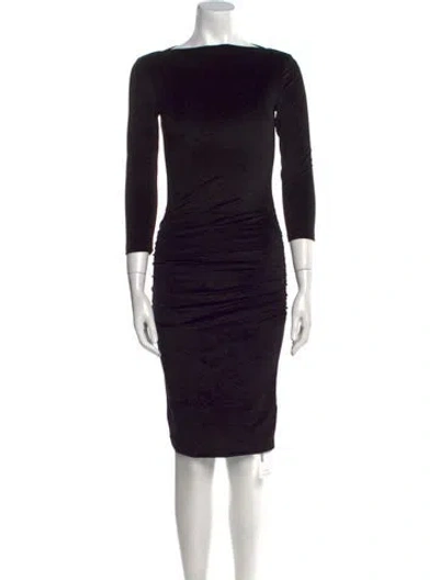 Pre-owned James Perse Bateau Neckline Mini Dress In Black