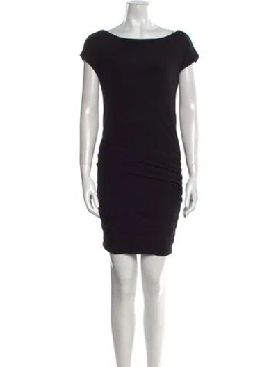 Pre-owned James Perse Bateau Neckline Mini Dress In Black