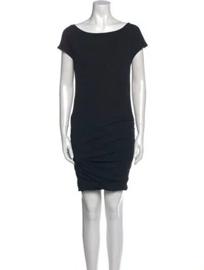 Pre-owned James Perse Bateau Neckline Mini Dress In Black
