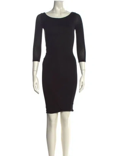 Pre-owned James Perse Bateau Neckline Mini Dress In Black