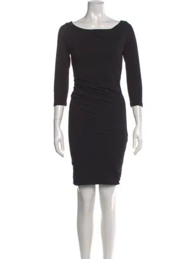 Pre-owned James Perse Bateau Neckline Mini Dress In Black