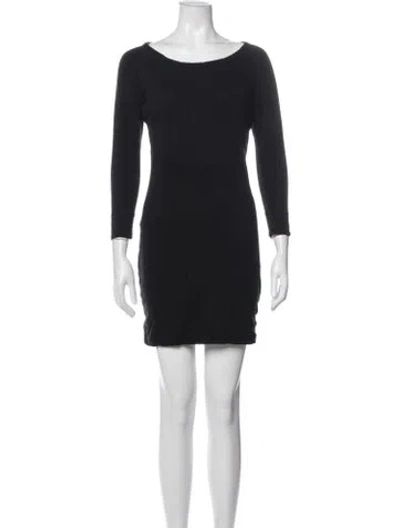 Pre-owned James Perse Bateau Neckline Mini Dress In Black