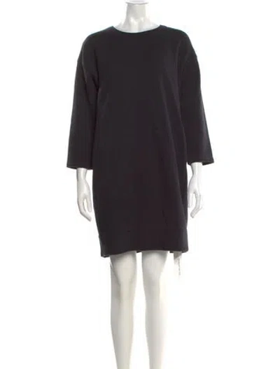 Pre-owned James Perse Bateau Neckline Mini Dress In Blue