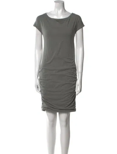 Pre-owned James Perse Bateau Neckline Mini Dress In Gray
