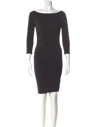 Pre-owned James Perse Bateau Neckline Mini Dress W/ Tags In Gray