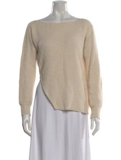 Pre-owned James Perse Bateau Neckline Sweater In Neutral