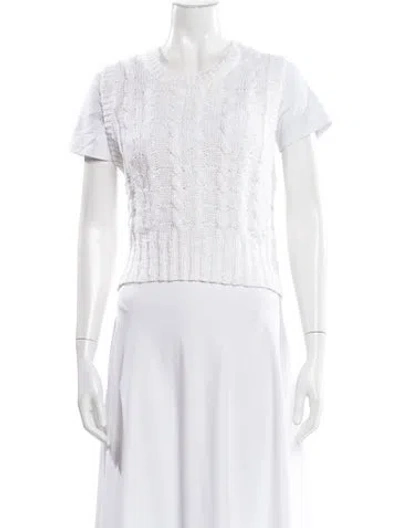 Pre-owned James Perse Bateau Neckline Sweater In White