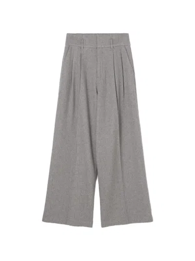 James Perse Belt-loop Pleated Trousers In Gray