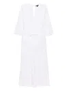 James Perse Belted Linen Jumpsuit In White