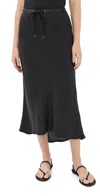James Perse Surfside Asymmetric Linen Skirt In Black