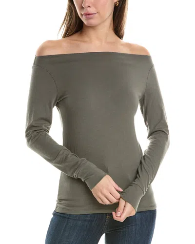 James Perse Boatneck T-shirt In Gray