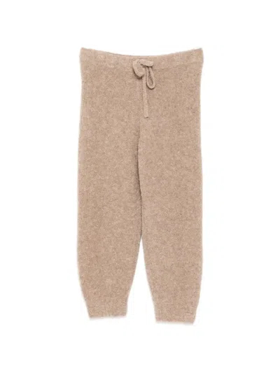 James Perse Bouclé Drawstring Trousers In Nude