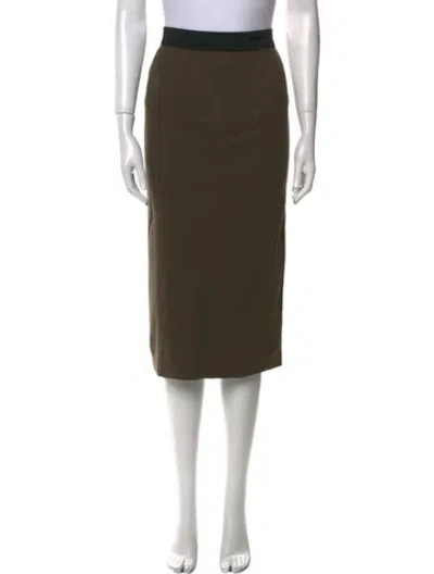 Pre-owned James Perse Bow Accents Midi Length Skirt In Green