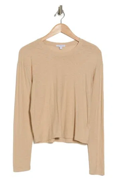 James Perse Boxy Long Sleeve T-shirt In Sand Dune