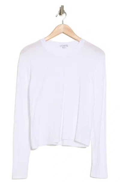 James Perse Boxy Long Sleeve T-shirt In White