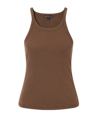 James Perse Ribbed Cotton-blend Tank In Brown