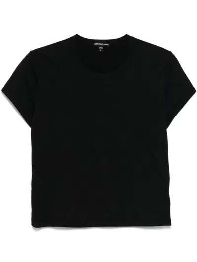 James Perse Brushed Elevated Jersey-t-shirt In Schwarz