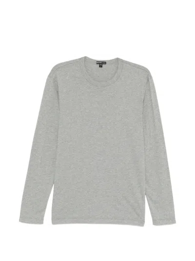 James Perse Brushed Lotus Long-sleeve T-shirt In Gray
