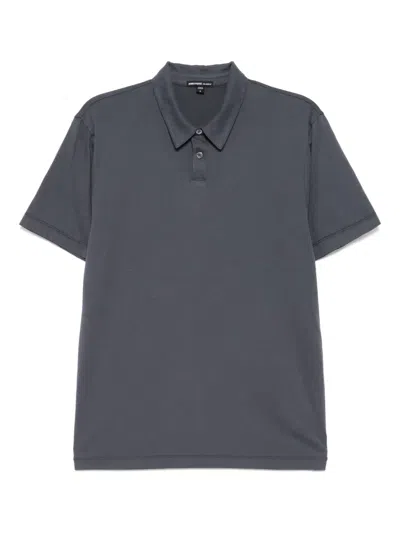 James Perse Luxe Lotus Cotton-jersey Polo Shirt In Gray