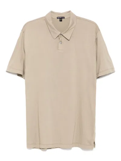 James Perse Brushed Lotus Polo Shirt In Grey
