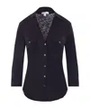 James Perse Sheer Slub Buttoned Shirt In Black