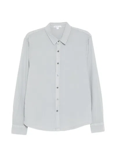 James Perse Button Standard Shirt In Blue