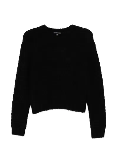 James Perse Cable Kintted Sweater In Black