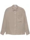 James Perse Long-sleeve Linen Shirt In Toast