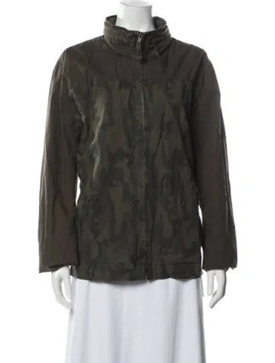 Pre-owned James Perse Camouflage Print Jacket In Green