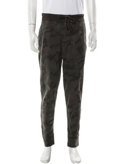 Pre-owned James Perse Camouflage Print Joggers In Green