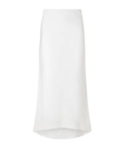 James Perse Linen-canvas Midi Skirt In White