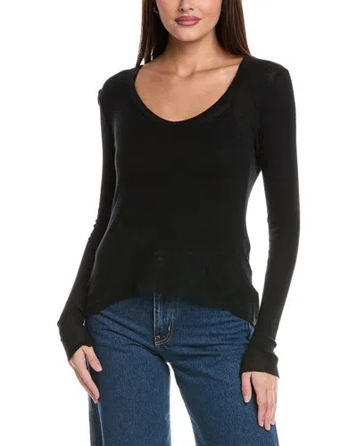 James Perse Cashmere-blend T-shirt In Black