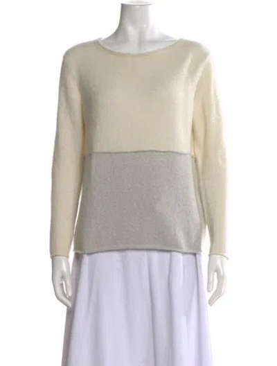 Pre-owned James Perse Cashmere Colorblock Pattern Sweater In Neutral