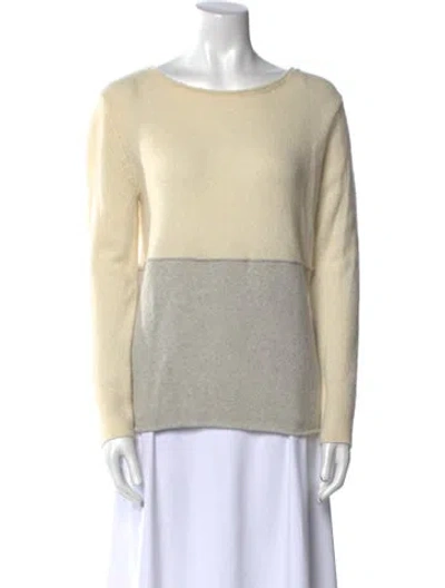 Pre-owned James Perse Cashmere Colorblock Pattern Sweater In Neutral