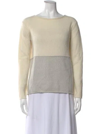 Pre-owned James Perse Cashmere Colorblock Pattern Sweater W/ Tags In Neutral